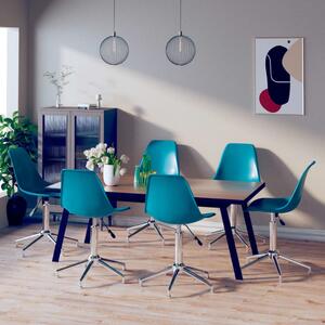 Swivel Dining Chairs 6 pcs Turquoise PP
