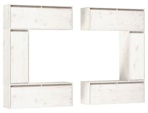 TV Cabinets 6 pcs White Solid Wood Pine