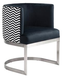 Zig-Zag Dining Chair – Brushed Stainless Steel Base