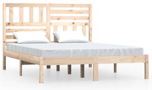 Bed Frame 135x190 cm Double Solid Wood Pine