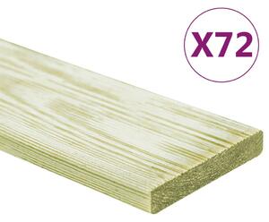 Decking Boards 72 pcs 8.64 m² 1m Impregnated Solid Wood Pine