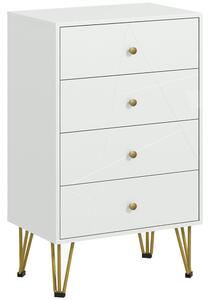 HOMCOM Modern Chest of Drawers, 4-Drawer Bedroom Dresser with Hairpin Legs, Stylish Storage Solution