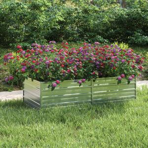 Garden Raised Bed 160x80x45 cm Galvanized Steel Silver