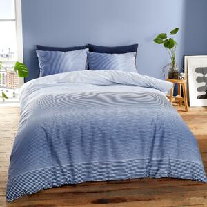 Graded Stripe Blue Duvet Cover and Pillowcase Set Blue