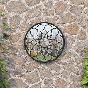 Garden Mirror Black 40x3 cm Iron Round for Outdoor Use