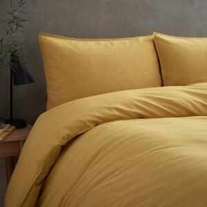 Cotton Linen Standard Pillowcase Pair Sunshine (Yellow)