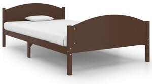 Bed Frame Dark Brown Solid Pine Wood 120x200 cm