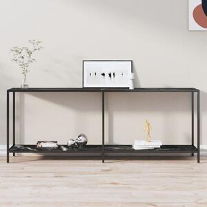 Console Table Black 200x35x75.5 cm Tempered Glass