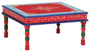 Coffee Table Solid Wood Mango Red Hand Painted