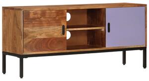 TV Cabinet Honey Brown and Grey 110x30x50 cm Solid Wood Acacia