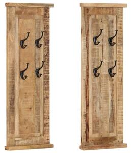 Coat Racks 2 pcs Solid Wood Mango 38x100 cm