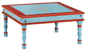 Coffee Table Solid Wood Mango Blue Hand Painted