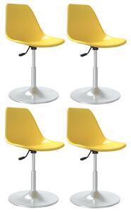 Swivel Dining Chairs 4 pcs Yellow PP
