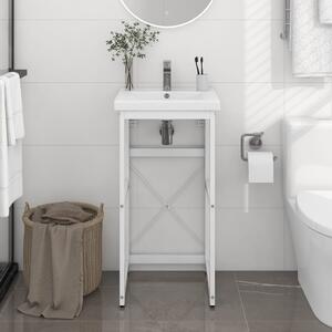 Bathroom Washbasin Frame White 40x38x83 cm Iron
