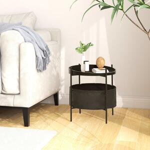 Side Table with Basket 40x40x45.5 cm Black