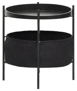 Side Table with Basket 40x40x45.5 cm Black