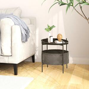 Side Table with Basket 40x40x45.5 cm Grey