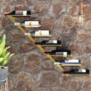 Wall-mounted Wine Rack for 7 Bottles Gold Metal
