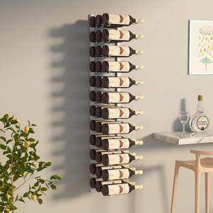 Wall Mounted Wine Rack for 36 Bottles White Iron