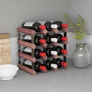 Wine Rack for 12 Bottles Brown Solid Wood Pine