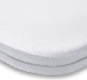 Pack of 2 Jersey White Fitted Crib Sheets White