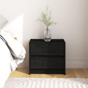 Bedside Cabinet Black 40x30.5x35.5 cm Solid Pine Wood