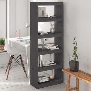 Book Cabinet/Room Divider Grey 60x30x167.5 cm Solid Wood Pine
