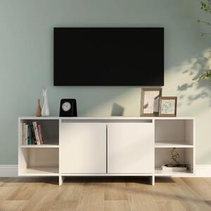 TV Cabinet High Gloss White 130x35x50 cm Chipboard