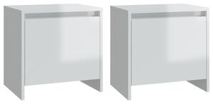 Bedside Cabinets 2 pcs High Gloss White 45x34x44.5 cm Engineered Wood