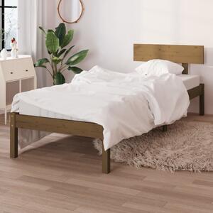 Bed Frame Honey Brown Solid Wood Pine 75x190cm Small Single