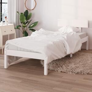Bed Frame White Solid Wood Pine 75x190 cm Small Single