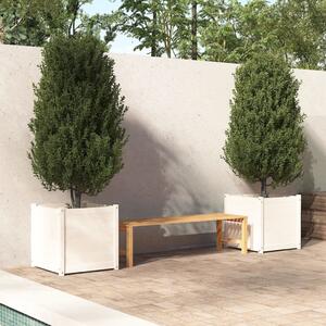 Garden Planters 2 pcs White 60x60x60 cm Solid Pinewood