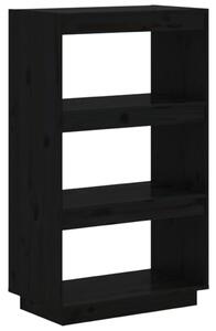 Book Cabinet/Room Divider Black 60x35x103 cm Solid Wood Pine