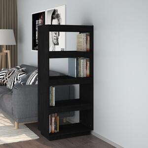 Book Cabinet/Room Divider Black 60x35x135 cm Solid Pinewood