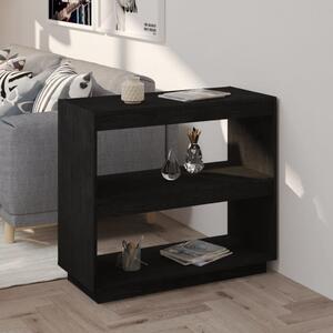 Book Cabinet Black 80x35x71 cm Solid Pinewood