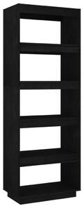 Book Cabinet/Room Divider Black 60x35x167 cm Solid Pinewood