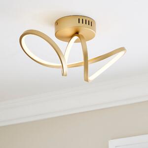 Octtava LED Semi Flush Ceiling Fitting Gold
