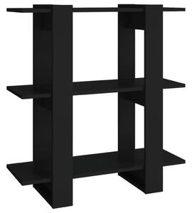 Book Cabinet/Room Divider Black 80x30x87 cm