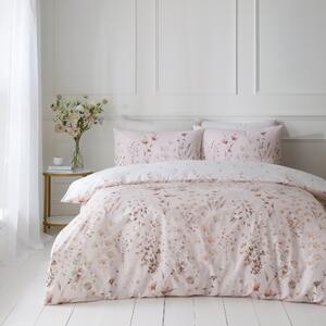 Watercoloured Floral Blush Duvet Cover & Pillowcase Set Blush (Pink)