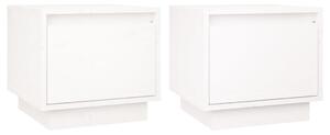 Bedside Cabinets 2 pcs White 35x34x32 cm Solid Wood Pine