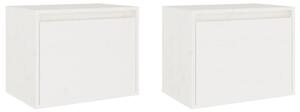 Wall Cabinets 2 pcs White 45x30x35 cm Solid Pinewood