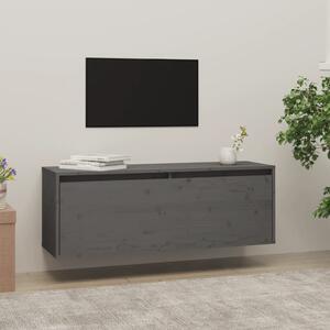 Wall Cabinet Grey 100x30x35 cm Solid Wood Pine