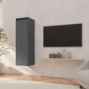 Wall Cabinet Grey 30x30x100 cm Solid Pinewood