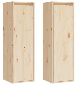Wall Cabinets 2 pcs 30x30x100 cm Solid Pinewood