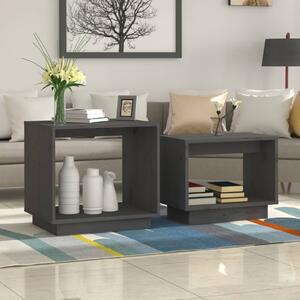 Nesting Coffee Tables 2 pcs Grey Solid Wood Pine