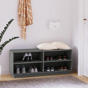 Shoe Cabinet Grey 110x34x45 cm Solid Wood Pine