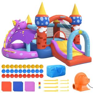 Happy Hop Inflatable Bouncer with Slide 350x346x240 cm PVC