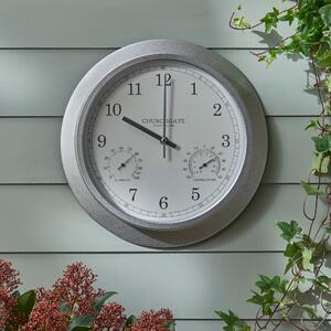 Indoor Outdoor Churchgate Galvanised Clock 35cm Silver