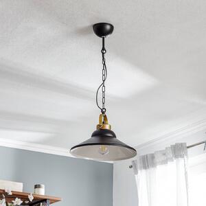 Iron hanging light, black/white/antique brass