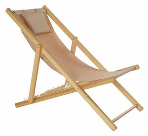 Sun-lounger DKD Home Decor Brown Natural Polyester MDF (57,5 x 113 x 77 cm)